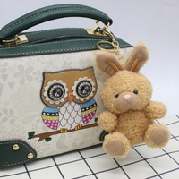 Vente en gros de peluches personnalisées mignonnes en forme d'ours et de lapin, mini ours en peluche, porte-clés, pendentif, 12 cm, rembourrage en coton PP, marque YS