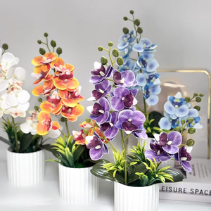 Orquídea Artificial de Alta Calidad <span class=keywords><strong>con</strong></span> 2 Ramas <span class=keywords><strong>y</strong></span> 12 <span class=keywords><strong>Flores</strong></span>, Ramo de Phalaenopsis en Maceta, Flor Artificial Simulada para Decoración del Hogar <span class=keywords><strong>y</strong></span> Bodas - Product Image 1