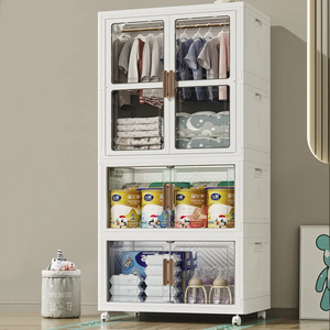Contenedor Plegable placard organisateur garde-robe vêtements Extra surdimensionné pliable étagères de rangement boîte - Product Image 6