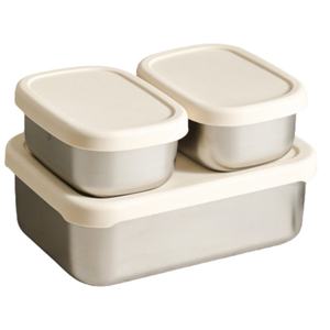 Contenedor Cuadrado de Acero Inoxidable para Alimentos con Tapa de Silicona, Lonchera Infantil Mediana de 720 ml, Caja de Almacenamiento para Frutas y Snacks - Product Image 1