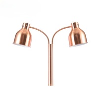 Lampe chauffante portable commerciale, modèle de bureau fixe, en cuivre doré, pour réchauffer les aliments, 500W, double tête, pour buffet, restaurant