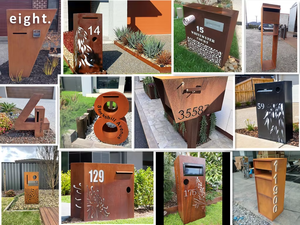 Vintage Style Corten Steel Wall Hanging Decorative <b>Mailbox</b> Post Office Box Waterproof Feature Freestanding Design Customizable - Product Image 5