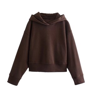 Sudadera con capucha para mujer, de algodón y algodón, 6 colores, informal, holgada - Product Image 4