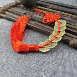 Dieci Imperatore di Denaro Fortunato di Fascino <span class=keywords><strong>Antico</strong></span> Coin Red Nodo Cinese Regalo Collezione di Monete di Rame Keychain Buona Fortuna - Product Image 5