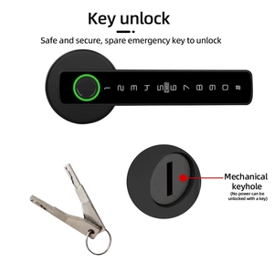 Serrure de porte intelligente M5 Tuya BLE avec empreinte digitale, serrure électronique numérique avec mot de passe/clé/carte IC/déverrouillage par application <span class=keywords><strong>Smartlife</strong></span>/Tuya - Product Image 4