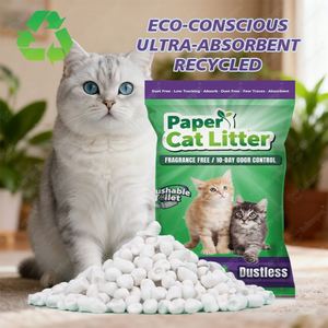 Premium Wholesale Biodegradable Dust-Free Eco-Friendly Flushable Fast Absorption Lightweight <b>Paper</b> <b>Cat</b> <b>Litter</b> - Product Image 1