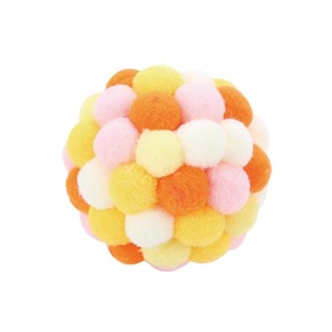 Silent Lightweight Elastic Bouncy <strong>Cat</strong> Toys Vibrant Interactive Fleece Bell Small Soft Balls Handmade Rainbow <strong>Seven</strong> Tones Indoor - Product Image 2