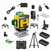 Niveau laser vert auto-nivelant 360° avec 16 lignes 4D, portée 50m, pour la construction et la topographie intérieure/extérieure