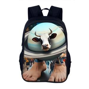 Mochila Impermeable con Diseño de Dibujos Animados, Cinturón con Cojín de Aire, Cierre de Cremallera, Diseño de Cuero de Cerebro Estampado a la Moda, Poliéster Oxford Unisex de 16 Pulgadas - Product Image 3