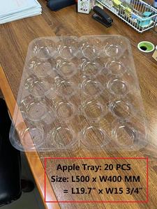 Paquete de 20 Bandejas Transparentes de PVC para Servir Alimentos, Bandeja Rectangular de Plástico Transparente para Manzanas - Product Image 3