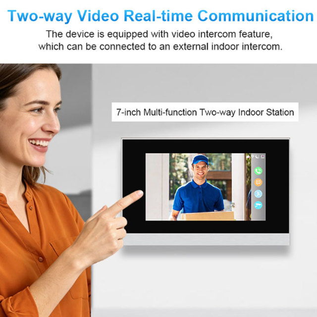 Android Phone Open Screen Tuya WiFi Poe Biometric Access Control 4 Doors Stations Remotely Unlock at Home
