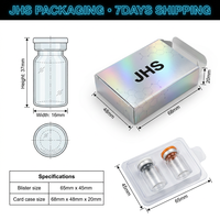 Emballage de peptides en argent mat avec logo de marque personnalisé, flacon réutilisable de 2 ml, 3 ml, 5 ml, 10 ml avec support intérieur, boîte pour flacon de peptides