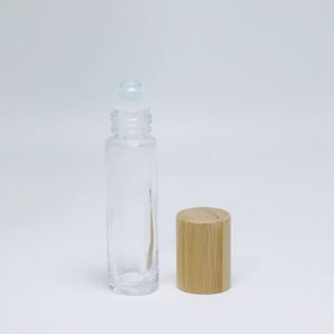 Frosted Glass Essence <b>Oil</b> <b>Bottle</b> 5ml 10ml Round Bamboo Cap Roll-on Seal for Cream Water Perfume Serum Skin Care - Product Image 5