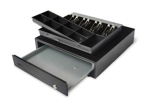 Caja Registradora Clásica con Ruedas <span class=keywords><strong>CK</strong></span>-420 MAKEN, Negra, con 5 Compartimentos para Billetes y 8 para Monedas - Product Image 4