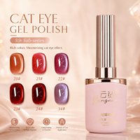 Yunzuan Rubinrotes Katzenauge Nagelgel-Set 6 Farben Hochglanz Magnetischer Schimmer Abziehbarer UV-LED-Gel-Lack