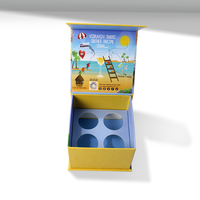 Boîte alimentaire et pour boissons rigide pliable jaune personnalisée avec logo en feuille d'or, pelliculage mat, emballage alimentaire haut de gamme