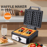 Machine à gaufres domestique transfrontalière conforme aux normes européennes, machine à pain pour le petit-déjeuner, machine à sandwich, contrôle de la température réglable, acier inoxydable