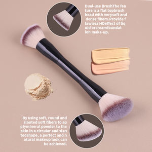 Brochas de Maquillaje de Doble Cabeza de Pelo Sintético de Alta Calidad, Aplicador Individual para Base y Polvo, Herramienta de Maquillaje para Belleza - Product Image 3