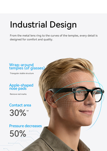 Lunettes intelligentes IA avec caméra HD 4K, batterie 300 mAh, protection anti-lumière bleue, caméra anti-tremblement 800W, double microphone à réduction de bruit - Product Image 3