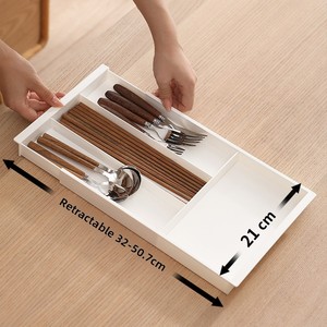Expandable Medium Plastic Drawer <b>Storage</b> <b>Box</b> with Divider Organizer for Home <b>Kitchen</b> Tableware and Cosmetics - Product Image 2