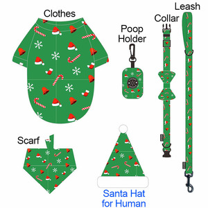 Conjunto de Collar y Correa de Invierno de Poliéster con Diseño Navideño para Mascotas, Personalizado para Perros Teddy, <span class=keywords><strong>Bichón</strong></span>, Pomerania y Gatos - Product Image 5