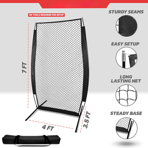Filet de protection <span class=keywords><strong>sportif</strong></span> portable 4x7FT - Installation facile, base robuste, filet d'entraînement approuvé par les professionnels pour la pratique du baseball avec sac de transport - Product Image 2