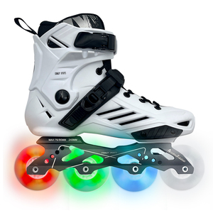 <span class=keywords><strong>Patines</strong></span> en Línea Profesionales <span class=keywords><strong>Baratos</strong></span> con <span class=keywords><strong>Ruedas</strong></span> de Patinaje de Alta Velocidad ABEC7, Carcasa Rígida de <span class=keywords><strong>4</strong></span> <span class=keywords><strong>Ruedas</strong></span>, Color Negro y Blanco, para Adultos y Jóvenes, Luminosos, para Slalom - Product Image 4