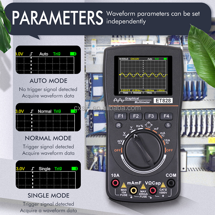 ET828 2in1 digital oscilloscope multimeter bandwidth 2.5Msps sampling