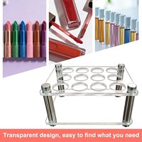Présentoir à gloss transparent en acrylique, support de rangement de bureau pour cosmétiques et rouges à lèvres, organisateur de comptoir pour salon de maquillage