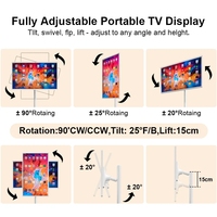 Layar LCD Portabel Pintar HD 1920*1080 4K 3840*2160 Android 13 Panel IPS Baterai 15AH Garansi 1 Tahun Rumah Kantor