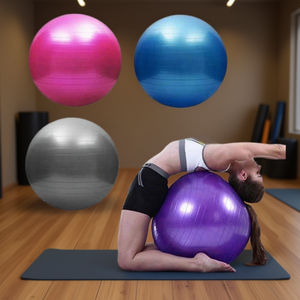 Ballon de yoga 55 65 75 cm, ballon de fitness pour exercices de gym, pilates, entraînement du tronc, ballon de stabilité avec pompe - Product Image 2