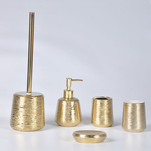 new products electroplating ceramic bathroom accessories home bathroom set bath accessories