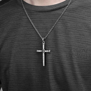 <b>Cross</b> Necklace Titanium Steel Nail Insertion Unisex Street Fashion Pendant Jewelry - Product Image 3