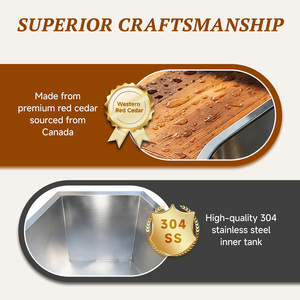 Nuevo Bañera de Inmersión Fría Hexagonal de Cedro Rojo para 1 Persona, <span class=keywords><strong>Piscina</strong></span> de Inmersión Fría <span class=keywords><strong>con</strong></span> Enfriador y Filtro - Product Image 4