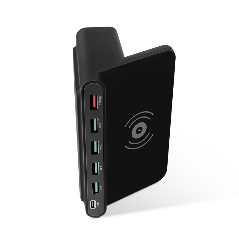 60 Вт мульти-порт беспроводной зарядной станции док-станция для нескольких устройств, совместимых для телефона