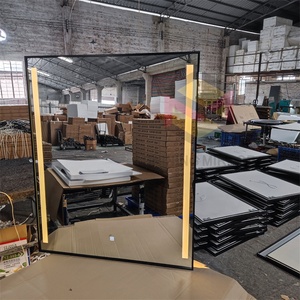 Beauty Gold <strong>Tall</strong> Barber <strong>Arched</strong> Shop Hair Salon <strong>Mirror</strong> Designs Station With Led Lighting Double Sided - Product Image 3