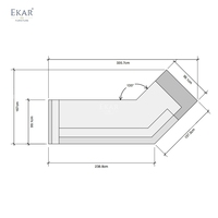 Canapé modulaire en tissu de luxe moderne, canapé d'angle incurvé avec table d'appoint, meubles de salon