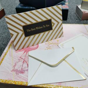 Tarjeta de regalo de agradecimiento impresa personalizada en línea Impresión offset en papel recubierto de cartón Kraft para marca de ropa de boda - Product Image 5