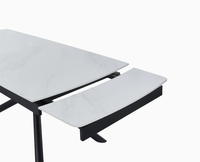 Mesa de Comedor Extensible Gris Moderna con Diseño Elegante y Patas Estables para Uso en el Hogar, Hotel y Oficina