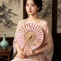 Éventail chinois en bambou personnalisé, cadeau d'affaires, art populaire peint, à tenir à la main, thème amour mariage, décoration intérieure pliable