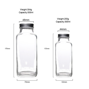 Verre à shot de 60 ml (2 oz) transparent, carré, de style français, pour jus pressé à froid, avec bouchon à vis en aluminium plastisolé - Product Image 2