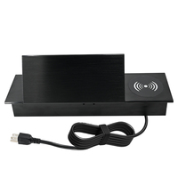 Enchufe de corriente de escritorio integrado empotrado oculto eléctrico Enchufe de aluminio negro para el lugar de trabajo Enchufe abatible