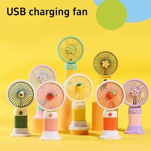Mini Ventilador de Escritorio USB Recargable, Portátil, con Diseño de Frutas de Dibujos Animados, Control Táctil, Multicolor, para Estudiantes de Verano - Product Image 1