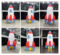 Ballon publicitaire gonflable géant en forme de fusée spatiale à LED, durable, à hélium, pour la vente