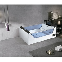 Baignoire autoportante pour deux personnes adultes, bain à remous électrique avec massage