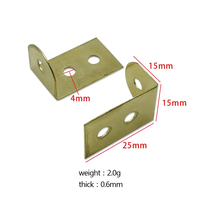 Support en L universel en fer robuste 13x27mm doré, connecteur triangulaire à angle droit pour cadre en bois