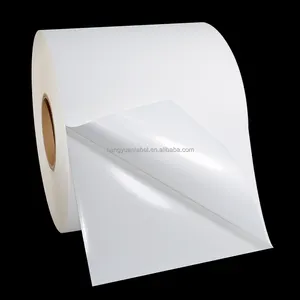 Tamanho personalizado freezer grau de etiqueta jumbo, material cru sintético térmico pp auto adesivo rolo de papel jumbo