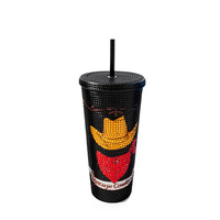 Vaso Reutilizable para Smoothies con Diseño Estético de 650 ml, Tapa Acanalada, Pajita y Asa, Libre de BPA, a Prueba de Fugas, Venta al por Mayor
