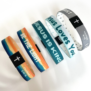 Pulsera Personalizada con Impresión, Práctica Pulsera Elástica de Tela Personalizada para Eventos, Pulsera para Parejas <span class=keywords><strong>totwoo</strong></span> - Product Image 1