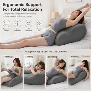 Coussin de soutien dorsal en mousse à mémoire de forme pour adultes, avec housse amovible et lavable, pour lit, chambre et hôtel - Product Image 2